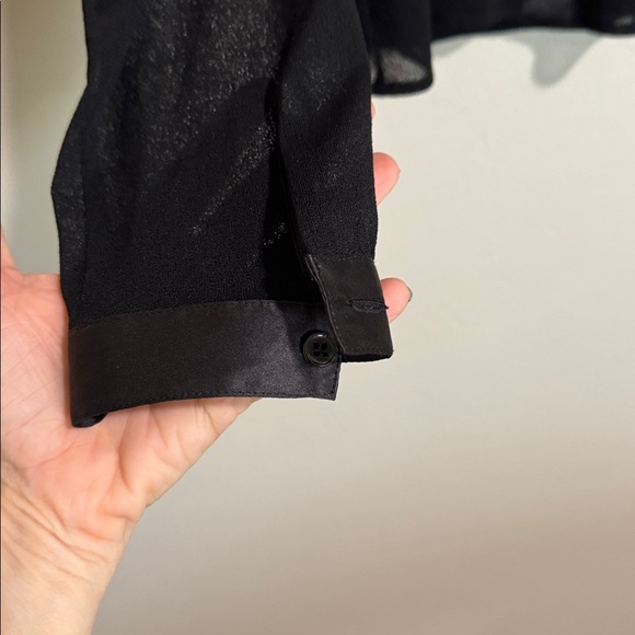 Emporio Armani Tuxedo Black Button Down Blouse - Picture 4 of 10